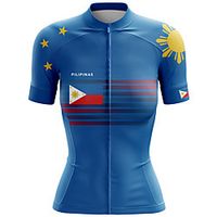 21Grams Women's Short Sleeve Cycling Jersey Summer Spandex Blue National Flag Bike Top Mountain Bike MTB Road Bike Cycling Quick Dry Moisture Wicking Sports Clothing Apparel  Stretchy  Athleisure Lightinthebox - thumbnail