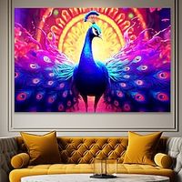 Animals Wall Art Canvas Colorful Peacock Prints and Posters Portrait Pictures Decorative Fabric Painting For Living Room Pictures No Frame miniinthebox