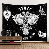 Tarot Divination Tapestry Art Deco Blanket Curtain Hanging Home Bedroom Living Room Decoration Bohemian Hippie Black Cat Skull Lightinthebox - thumbnail