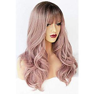 light purple wig with bangs lolita wigs lavender wig with bangs synthetic hair natural long straight wig for women for any occasion (22 inch) miniinthebox