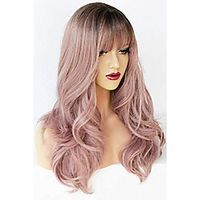 light purple wig with bangs lolita wigs lavender wig with bangs synthetic hair natural long straight wig for women for any occasion (22 inch) miniinthebox - thumbnail