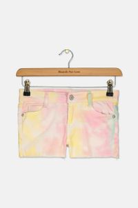 Big Girls Tie-Dye Shorts  Pink/Yellow Combo