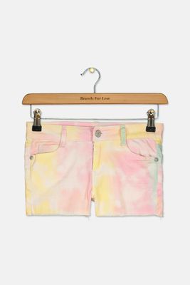 Big Girls Tie-Dye Shorts  Pink/Yellow Combo