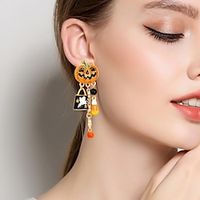 Women's Drop Earrings Fine Jewelry Classic Skull Pumpkin Statement Stylish Earrings Jewelry Orange For Halloween 1 Pair Lightinthebox - thumbnail
