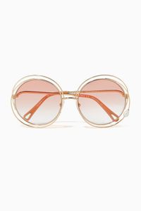 Carlina Pearl Round Sunglasses in Metal