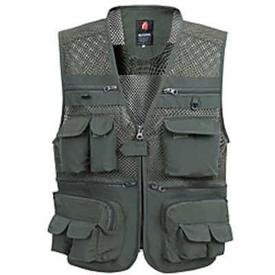 Men's Hunting Gilet Outdoor Fast Dry Wearable Multi-Pockets Breathable Spring Summer Solid Colored Polyester Black Army Green Grey Lightinthebox