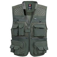 Men's Hunting Gilet Outdoor Fast Dry Wearable Multi-Pockets Breathable Spring Summer Solid Colored Polyester Black Army Green Grey Lightinthebox - thumbnail