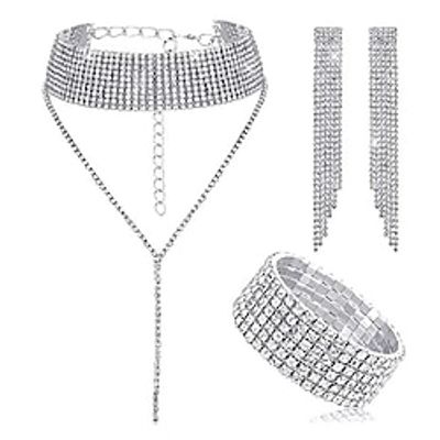 Bride's Full Diamond Claw Chain Tassel Bracelet Earrings Neckchain Three piece Set Jewely Sets Lightinthebox Bride's Full Diamond Claw Chain Tassel Bracelet Earrings Neckchain Three piece Set Jewely Sets Lightinthebox