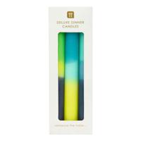 Talking Tables Marble Three Tone Blue/Yellow/Green Dinner Candles (Pack of 3) - thumbnail