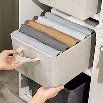 1PC Bamboo Joint Cotton Steel Frame Storage Box Pp Board Sorting Box Clothing Daily Necessities Washable Cabinets Sorting And Storage Box Lightinthebox