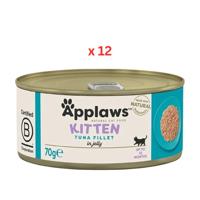 Applaws Kitten Tuna Wet Food Tin 70g (Pack Of 12)