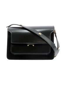 Trunk Black Leather Shoulder Bag