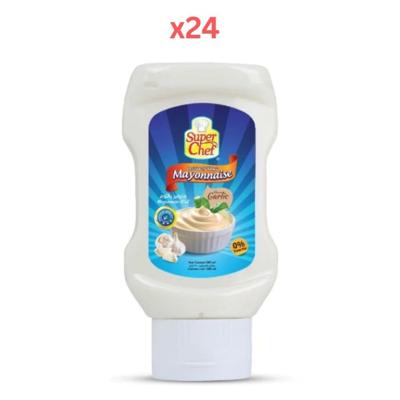 Super Chef Garlic Mayonnaise Top Down Squeezy Bottle 300Ml (Pack Of 24)