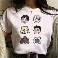 Inspired by Yuri on Ice Cosplay Anime Cartoon Polyester / Cotton Blend Print Harajuku Graphic Kawaii T-shirt For Women's / Men's miniinthebox - thumbnail
