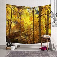 Landscape Forest Fall Wall Tapestry Art Decor Blanket Curtain Hanging Home Bedroom Living Room Decoration Polyester Lightinthebox - thumbnail