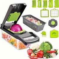 16pcsSet, Vegetable Chopper, Multifunctional Fruit Slicer, Manual Food Grater, Vegetable Slicer, Cutter With Container, Onion Mincer Chopper, Household Potato Shredder, Kitchen Stuff, Kitchen Gadgets Lightinthebox - thumbnail