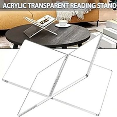 1pc Acrylic Reading Bookshelf X-shaped Transparent Book Bracket Reading Music Album Book Display Rack White Black Book Holder Household Display Stand Suitable For Library Recipe Music Album miniinthebox