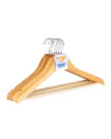 Wenko Shaped Hanger Eco 6 Pieces Wood Natural