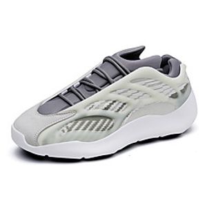 Men's Trainers Athletic Shoes Sporty Athletic Running Shoes PU Elastic Fabric Non-slipping Black and White Green Brown Winter miniinthebox