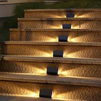 Solar LED Deck Light Outdoor Waterproof Step Light Garden Solar Wall Lamp Staircase Park Walkway Step Yard Lighting Landscape Decoration 1/2/4PCS Lightinthebox