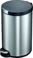 EKO Artistic Stainless Steel Round Step Waste Bin with Soft Close Lid, 20-Liter (ALEK20)