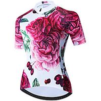 21Grams Women's Short Sleeve Cycling Jersey Summer Spandex Rose Red Rose Bike Top Mountain Bike MTB Road Bike Cycling Quick Dry Moisture Wicking Sports Clothing Apparel / Stretchy / Athleisure miniinthebox - thumbnail