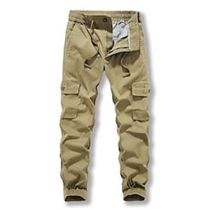 Men's Cargo Pants Cargo Trousers Pocket Plain Comfort Breathable Outdoor Daily Going out 100% Cotton Fashion Casual Black Army Green miniinthebox