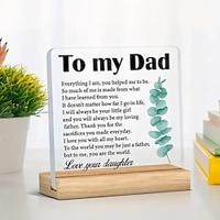 Father's Day Gift Daughter Son Best Gifts For Dad Gifts For Dad Birthday Father's Day Gifts For Dad Meaningful Acrylic Desk Sign Decor For Dad Lightinthebox