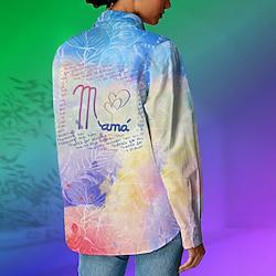 Women's Shirt Letter Daily Rainbow Long Sleeve Stylish Shirt Collar Summer Mother's day Lightinthebox