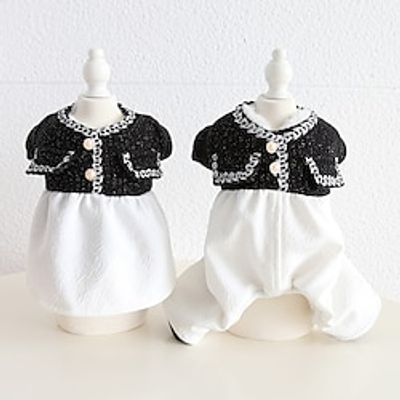 Petstyle Little Fragrant Black And White Couple Dress Autumn And Winter Four Legged Clothes Lightinthebox