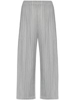 Pleats Please Issey Miyake plissé cropped trousers - Grey