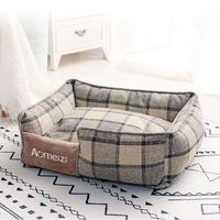 Check Pattern Dog And Cat Washable Indoor Bed - 65x55cm