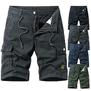 Men's Hiking Shorts Hiking Cargo Shorts Military Summer Outdoor 10 Ripstop Quick Dry Breathable Sweat wicking Cotton Knee Length Shorts Bottoms Army Green Blue Grey Black Work Hunting Fishing 28 29 miniinthebox