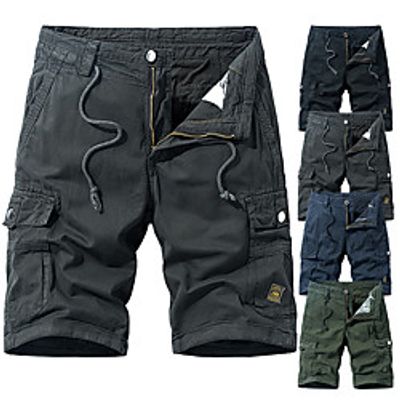 Men's Hiking Shorts Hiking Cargo Shorts Military Summer Outdoor 10 Ripstop Quick Dry Breathable Sweat wicking Cotton Knee Length Shorts Bottoms Army Green Blue Grey Black Work Hunting Fishing 28 29 miniinthebox