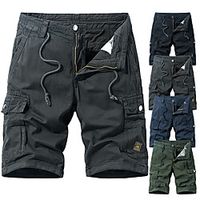 Men's Hiking Shorts Hiking Cargo Shorts Military Summer Outdoor 10 Ripstop Quick Dry Breathable Sweat wicking Cotton Knee Length Shorts Bottoms Army Green Blue Grey Black Work Hunting Fishing 28 29 miniinthebox - thumbnail