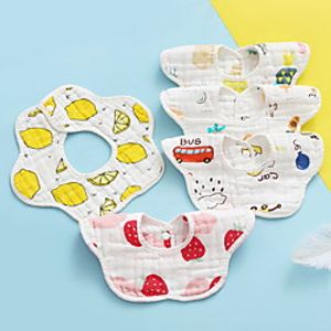 1pcs Baby Unisex Basic Floral  Animal Print Cotton Baby Bibs White  Blue  Red One-Size Lightinthebox