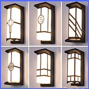 26cm Led Wall Lamp Zen Indoor Outdoor Waterproof Design Wall Light Modern Chinese Style Hotel Bedroom Courtyard Living Room Wall Lights 220V miniinthebox