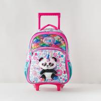 Panda Applique Trolley Bag with Sequin Detail - 40x30x15 cms