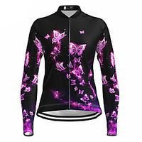 21Grams Women's Long Sleeve Cycling Jersey Summer Spandex Black Butterfly Bike Top Mountain Bike MTB Road Bike Cycling Quick Dry Moisture Wicking Sports Clothing Apparel  Stretchy  Athleisure Lightinthebox - thumbnail