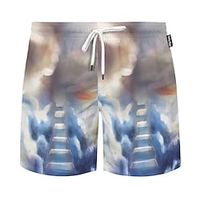 Men's Board Shorts Swim Shorts Swim Trunks Drawstring with Mesh lining Elastic Waist Graphic Quick Dry Short Holiday Beach Hawaiian Casual Blue Gray Micro-elastic Lightinthebox - thumbnail