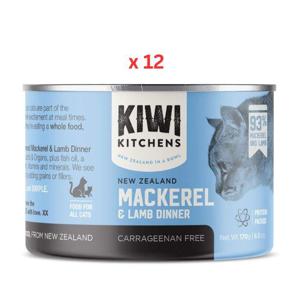 Kiwi Kitchens Mackerel & Lamb Dinner Canned Wet Cat Food 170G Pack Of 12