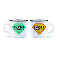 Legami Espresso for Two - Porelain Coffee Mugs 50 ml - Super Mum & Dad (Set of 2) - thumbnail