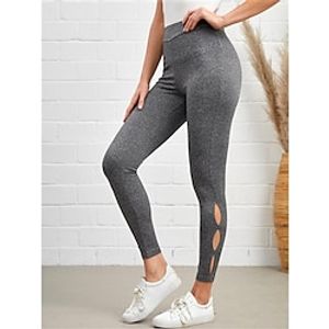 Women's Yoga Pants Cut Out Tummy Control Butt Lift High Waist Yoga Fitness Gym Workout Cropped Leggings Grey Sports Activewear High Elasticity 21Grams  Athletic  Athleisure Lightinthebox