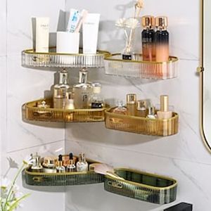 Bathroom Shower Shelf,Multi-Function Corner Storage Rack Kitchen Bathroom Bathroom Draining Shelf Washbasin Seamless Triangle Storage Rack miniinthebox