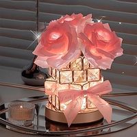 1pc Rechargeable Table Lamp, Rose Crystal Table Lamp, Rechargeable Cordless Rose Light, 3 Colors Dimmable Flower Lamp, Romantic LED Rose Lamp for Bedroom Living Room Decor, Valentine Birthday Gift Lightinthebox - thumbnail