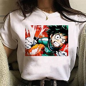 Inspired by My Hero Academia / Boku No Hero Cosplay Anime Cartoon Polyester / Cotton Blend Print Harajuku Graphic Kawaii T-shirt For Women's / Men's miniinthebox