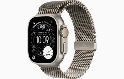 Apple Watch Ultra 3, GPS + Cellular, 49mm, Natural Titanium Case with Natural Titanium Milanese Loop