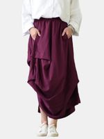 Irregular Splited Elastic Women Maxi Skirts