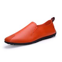 Men Pure Color Low Top Flat Slip On Doug Shoes Casual Loafers