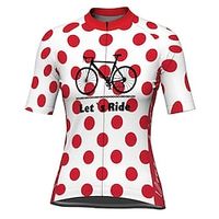 21Grams Women's Short Sleeve Cycling Jersey Polka Dot Graphic Bike Top Mountain Bike MTB Road Bike Cycling Red Spandex Polyester Breathable Quick Dry Moisture Wicking Sports Clothing Apparel miniinthebox - thumbnail